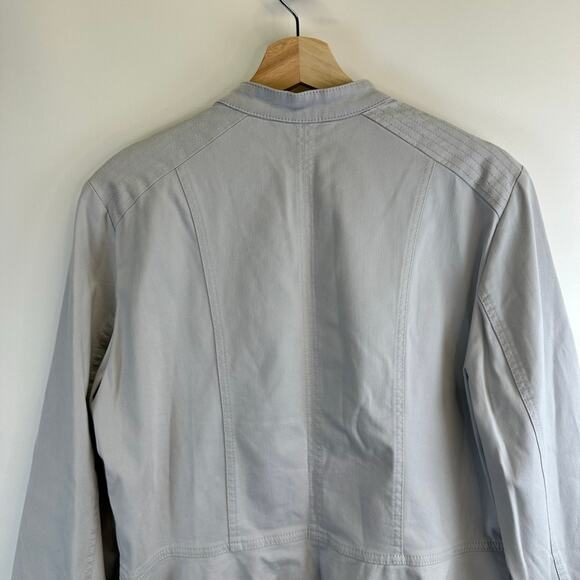WHBM Light Gray Full Zip Blazer Jacket Womens Size 14 Business Casual Feminine - Picture 10 of 16